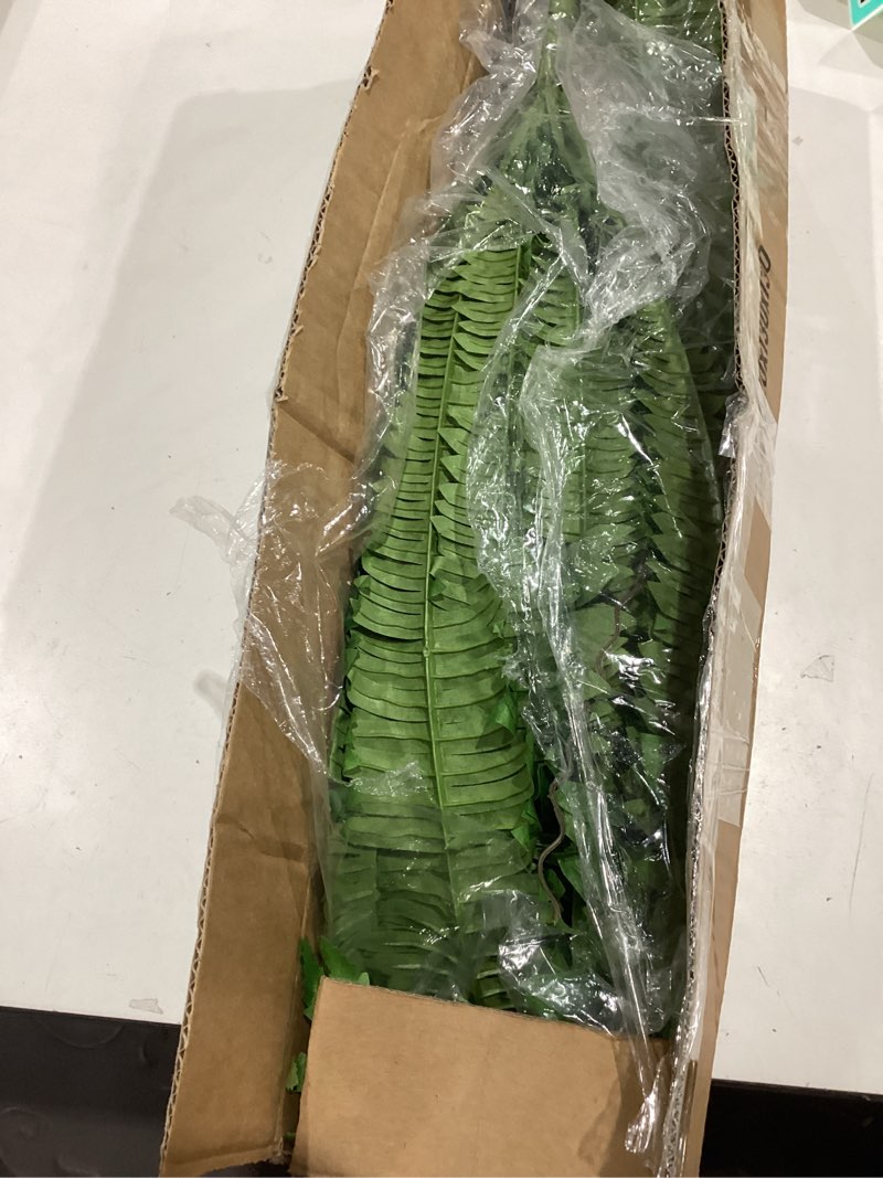 Condition photo showing New/Like New for cqure 45" fake ferns artificial plants large,set of 2 artificial boston ferns faux hanging fake plants for outdoors planter home garden decor,60 branches 45'' 60 leaves-2pcs