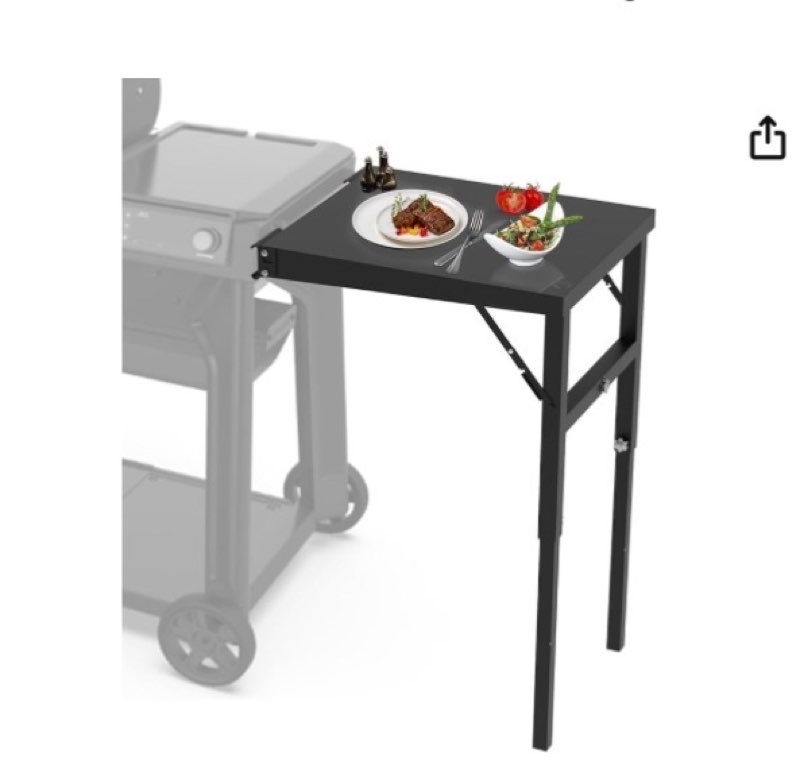 grill side table for traeger woodridge 970, 924, 860 grills, portable outside stand for traeger wood