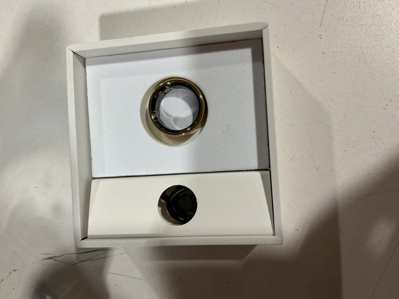 Condition photo showing Good Condition for smart health ring fitness tracker for men women, sleep, stress & activity monitoring, ip68 waterproof, long lasting battery, no subscription fees, compatible with ios & android, gold 7