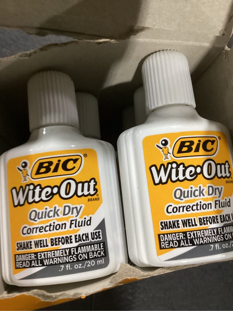 Condition photo showing Good Condition for bic wite-out quick dry correction fluid, 12 pack