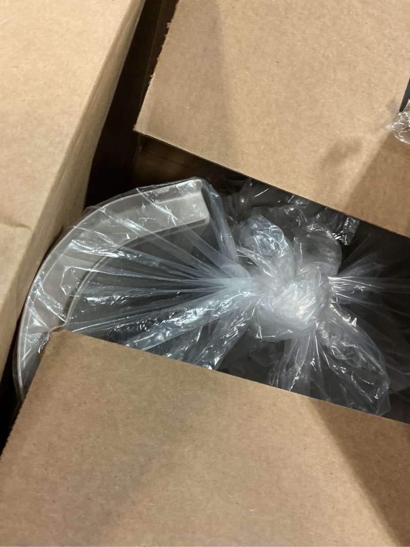 Condition photo showing As Is for Amazon Basics Cat Litter Box with Lid, No-Mess, Standard, unisex, Charcoal, 26 in x 23 in x 20 in