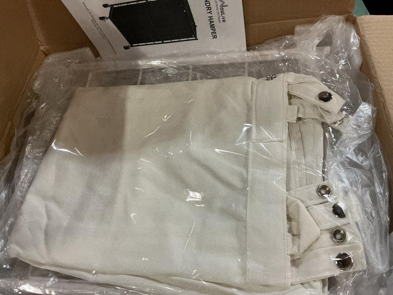 Condition photo showing Good Condition for WOWLIVE Laundry Hamper with Wheels,Metal Wire Frame Rolling Laundry Basket with Removable bag,100L Dirty Clothes Hamper Organizer Dorm Room Storage for Bedroom,Bathroom,White 100L (16.9x 12.2 x 28.1 Inches) White