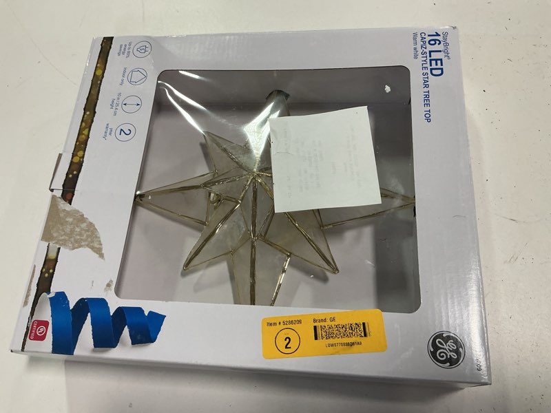 Condition photo showing Good Condition for  GE 10-in Star Off-white/gold White Christmas Tree Topper