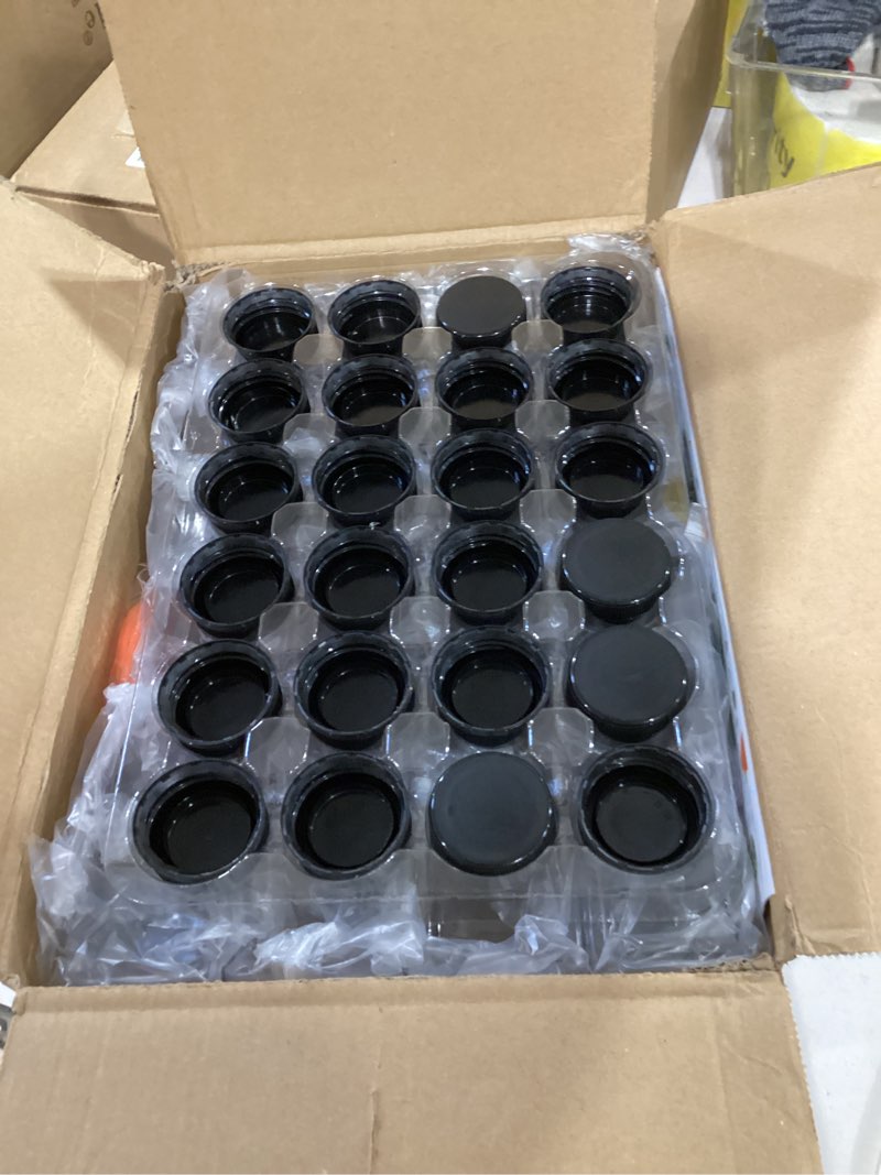 Condition photo showing Good Condition for 24 pack, 12 oz reusable plastic juice bottles with caps, plus 24 labels & 2 silicone funnels - clear juicing bottles for juice, smoothies, ginger, tea, coffee - food grade & leakproof travel bottles