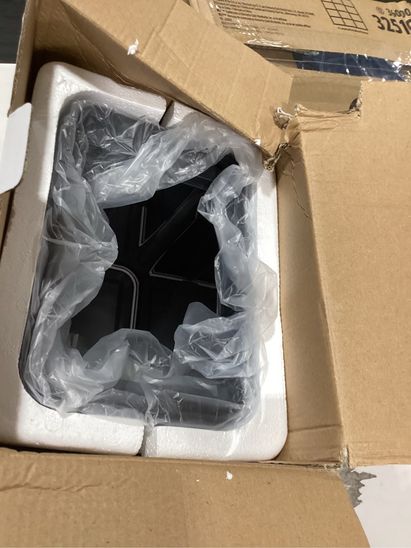 Condition photo showing New/Like New for sensor trash can with butterfly lid 2.6 gallon rectangular automatic garbage can, stainless steel trash bin, slim waterproof wastebaskets with lid soft close for under counter, white