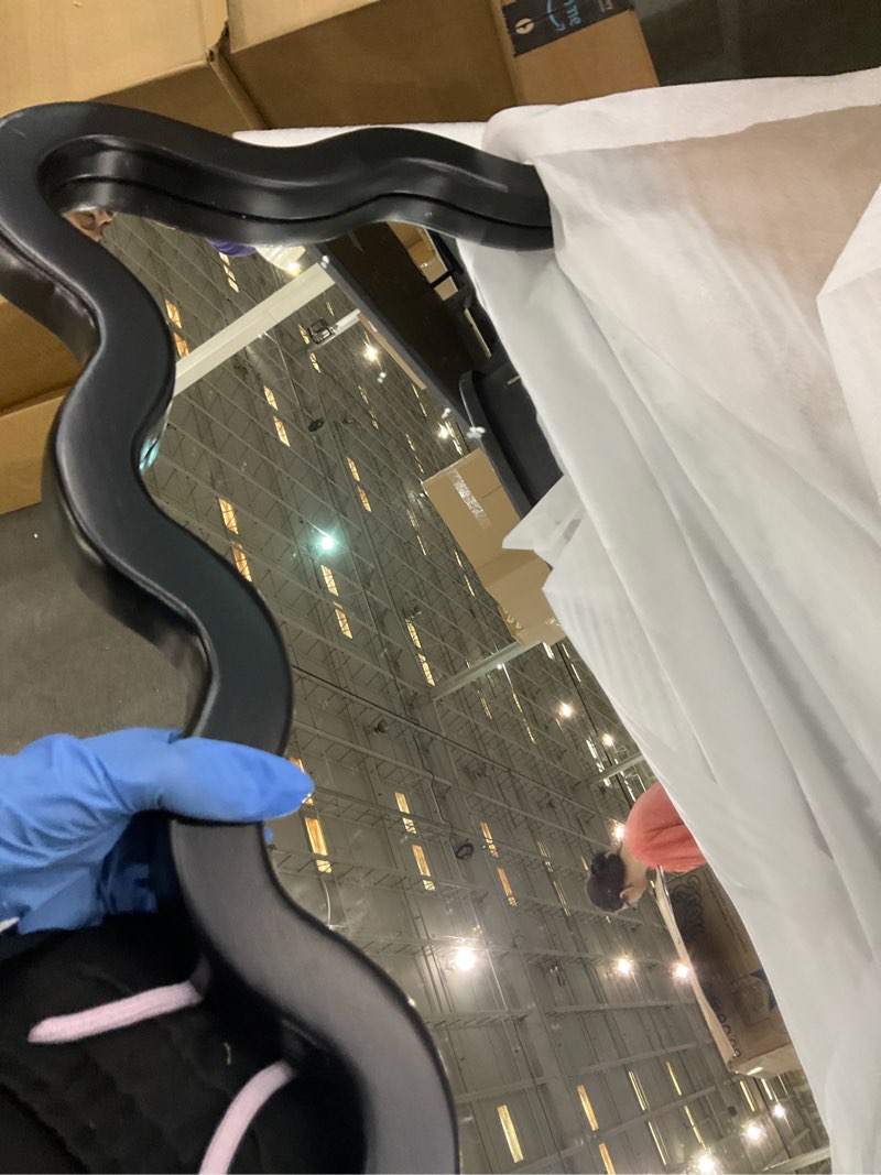 Condition photo showing Good Condition for Black wood frame vanity mirror