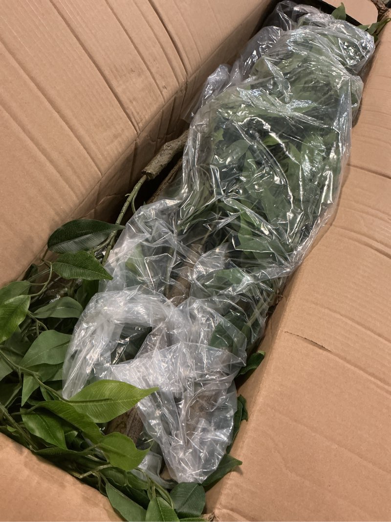Condition photo showing Good Condition for warmplants 8ft artificial ficus tree, 96” realistic ficus leaves large fake plant with basket, indoor outdoor potted faux tree for home garden office house livingroom décor ficus 8ft