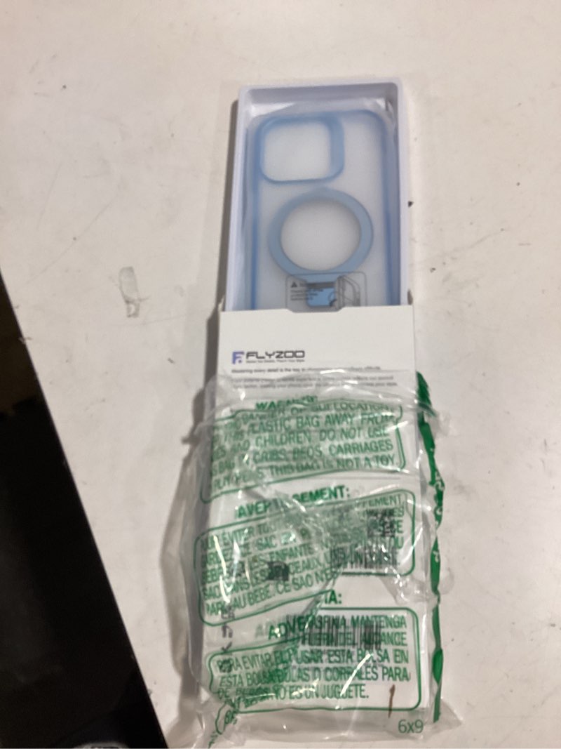 Condition photo showing Good Condition for magnetic case for iphone 15 pro - [built-in invisible stand] [compatible with magsafe] [military grade drop protection] anti-yellowing hard back silicone edge cover, 6.1", clear blue iphone 15 pro 6.1'' clear blue