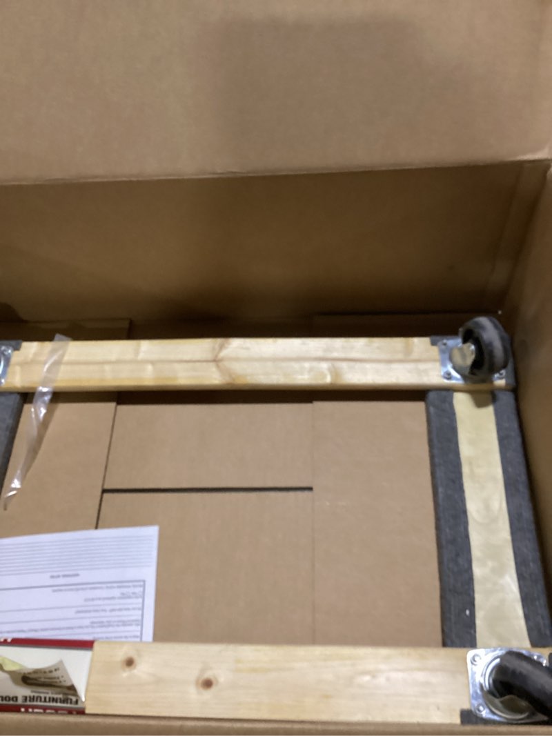 Condition photo showing As Is for MaxWorks 50857 1320 lbs. Capacity 18 in. x 30 in. Hardwood Furniture Moving Dolly KD Version, Two Pack Natural 18 in x 30 in