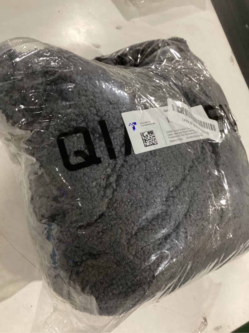 Condition photo showing As Is for Couch Cushion Covers for Sectional Sofa, Stretch Soft Sofa Slipcovers Washable Wear-Resistant Universal Furniture Protector for Living Room(1 Piece Chaise Cover, Dark Gray) Dark Gray 1 Chaise Cover