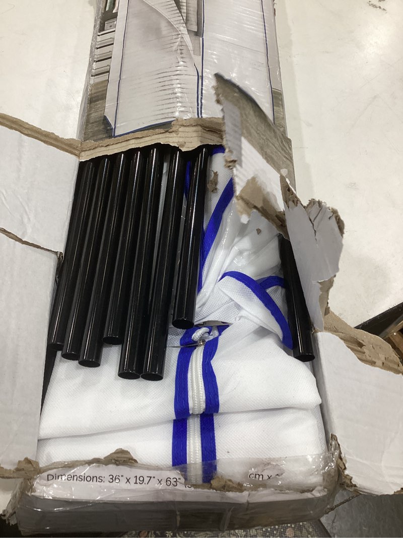 Condition photo showing Good Condition for simplify 36" wide portable closet | great for clothes | accessories | heavy duty | hanging rod | easy to assemble | dimensions : 36” x 63” x 19” | white