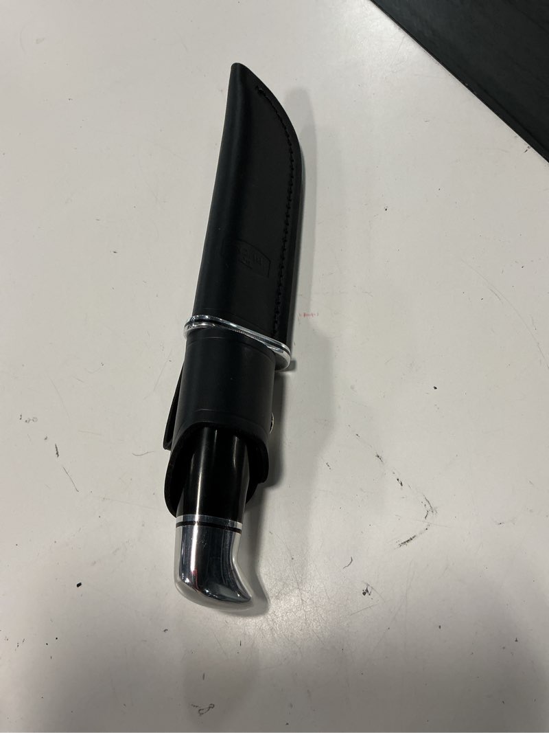 Condition photo showing New/Like New for buck knives 119 special fixed blade knife with genuine leather sheath  black