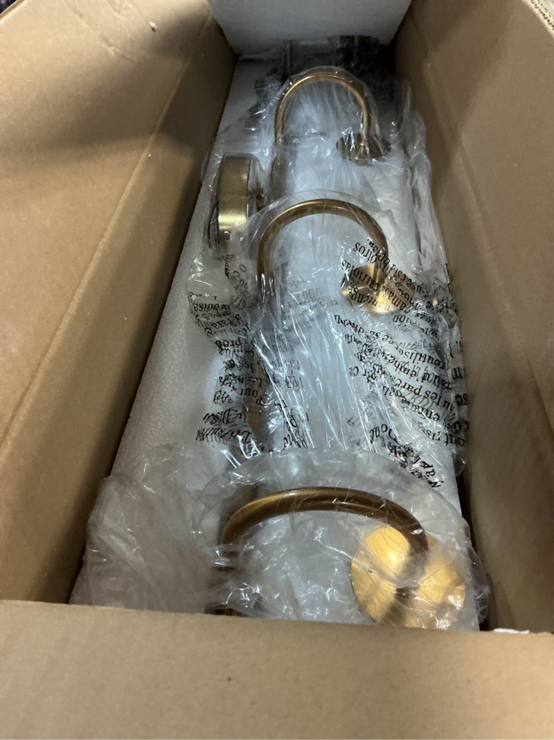 Condition photo showing Good Condition for Gold Bathroom Vanity Light, 31" Modern Dimmable 4-Light Bathroom Light Fixture Over Mirror, Globe Vanity Light with Frosted Glass Shade Globe Wall Sconce Gold 4-Light