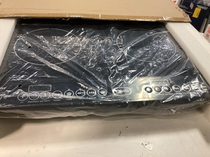 Condition photo showing item condition for Commercial Double Burner Electric Induction Cooktop, 1000W+800W Dual Induction Hot Plate, 8 Power & 8 Temp Setting, Professional Countertop Burner Stove with Timer, LED Screen, Black