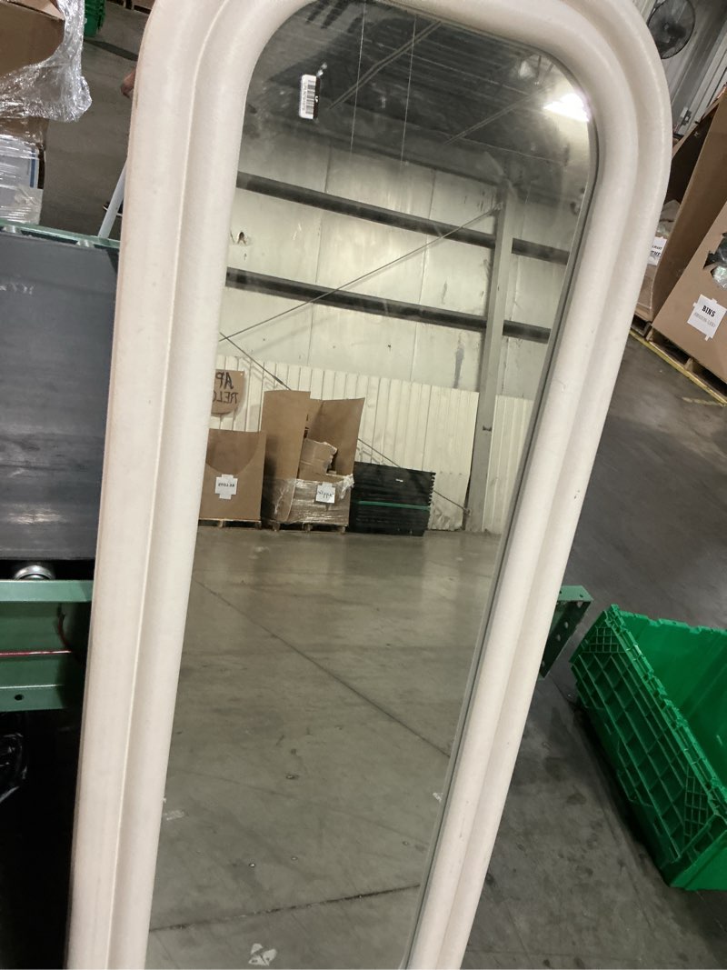 Condition photo showing Good Condition for 25"x65" textured floor mirror white - threshold