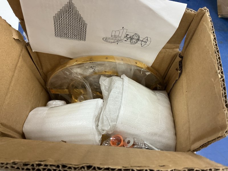Condition photo showing New/Like New for aomesinc modern crystal wall sconce light gold indoor wall light fixture k9 crystal drops lamp for living room bathroom bedside hallway(without bulb)