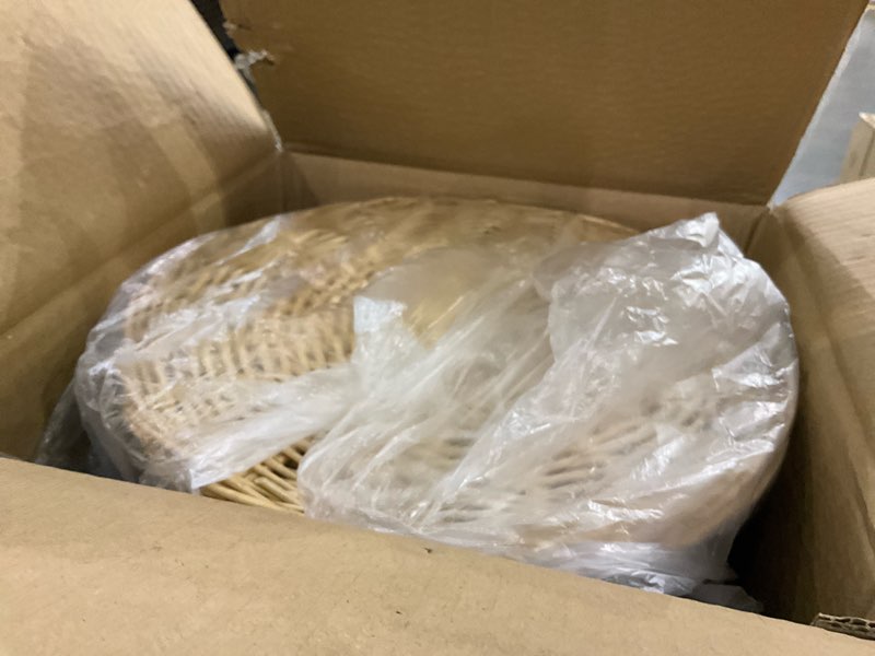 3 Gallon Small Wicker Trash Basket with Metal Liner, 11x7.5x11.5 In Wicker Trash Can with Lid, Tall 