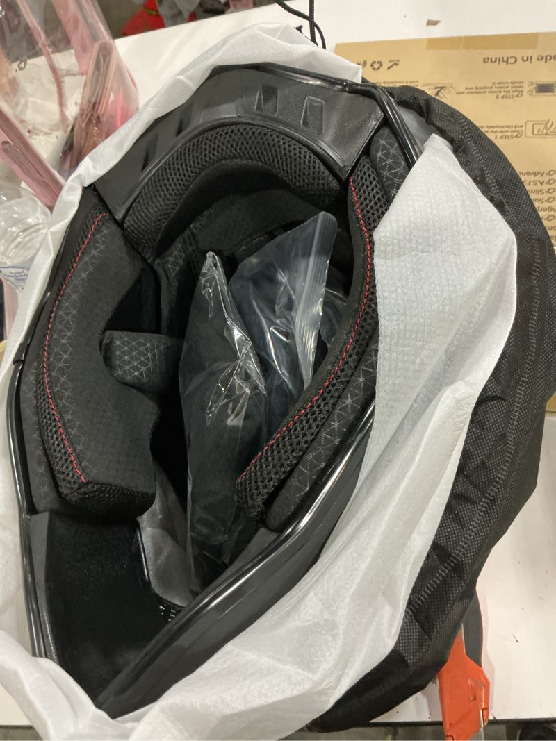 Condition photo showing Good Condition for Adult Motocross Dirt Bike Helmet with Goggles, Gloves & Mask Dirt Bike ATV Helmet for Unisex-Adult Men Women Adjustable Sun Visor DOT/FMVSS-218 Off-Road Motorcycle Helmet UTV Helmet Downhill Matte Black-188 Large