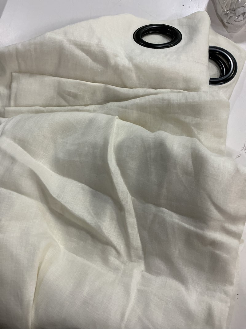 Condition photo showing Good Condition for quince, european linen curtain/48”x108/single panel/ ivory