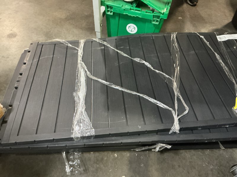 Condition photo showing As Is for outsunny hdpe outdoor privacy screen 47.2inw x 68.5inh decorative privacy fence screen with