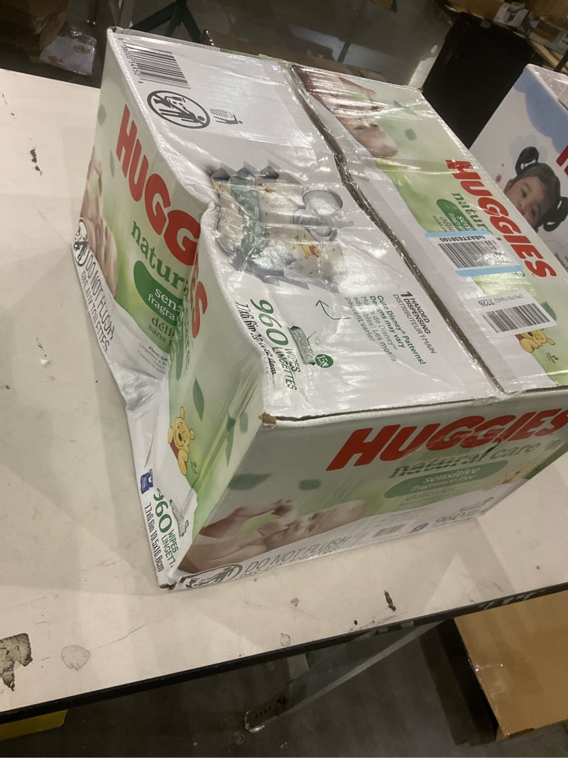 Condition photo showing New/Like New for Huggies Natural Care Sensitive Baby Wipes, Unscented, Hypoallergenic, 99% Purified Water, 15 Flip-Top Packs (960 Wipes Total) 64 Count (Pack of 15)