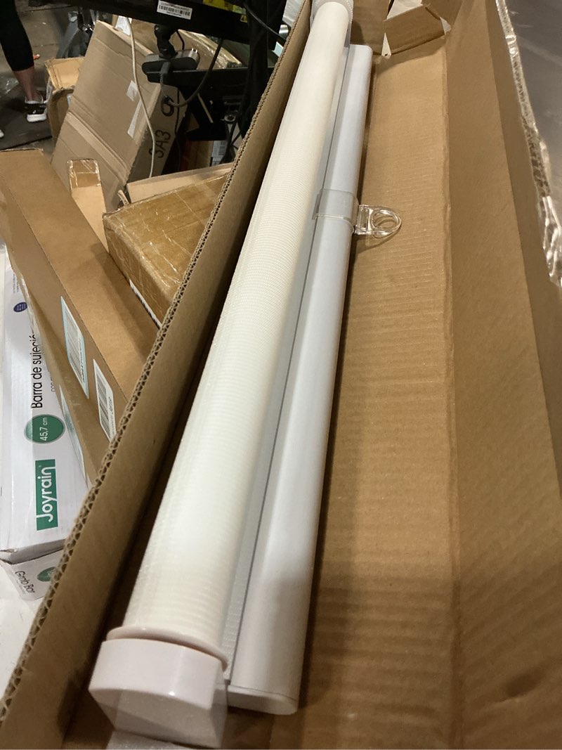 Condition photo showing Good Condition for lazblinds cordless french door blinds, no drill roll up zebra blinds for doors, light control day and night sheer shades for front door patio sidelight glass door, 26.8'' w x 70'' l, white white 26.8" w x 70" l(fabric: 25" x 70" )