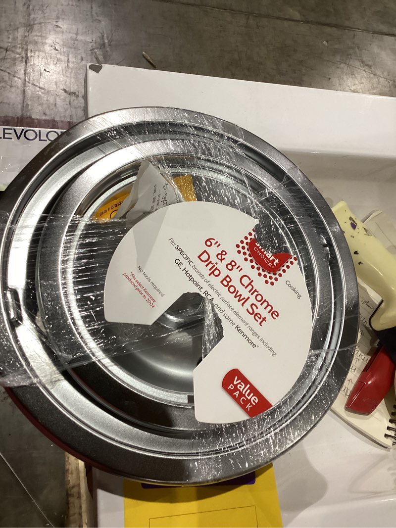 Condition photo showing As Is for smart choice universal electric range drip pan ( chrome )