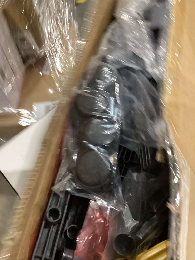 Condition photo showing As Is for HOMIDEC Clothes Drying Rack, Oversized 4-Tier(67.7" High) Foldable Stainless Steel Drying Rack Clothing, Movable Drying Rack with 4 castors, 24 Drying Poles and 14 Hooks for Bed Linen, Clothing, Grey Gray