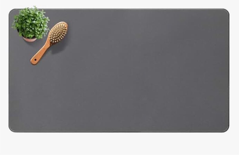 large diatomite stone bath mat, premium non-slip natural diatomaceous earth bathtub fast drying mats for bathroom floor (30" x 17" dark grey) dark grey 30" x 17"