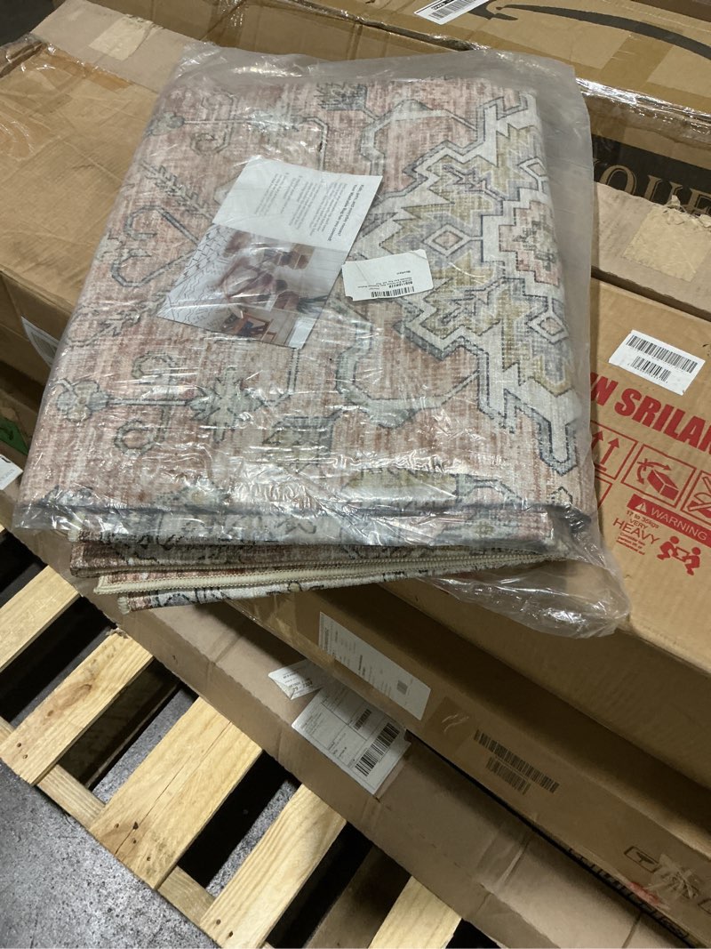 Condition photo showing Good Condition for nuLOOM 5' x 8' Machine Washable Area Rug with Waterproof Spill Proof Surface, Non Slip Backing and Stain Resistant for Living Room, Bedroom, Kitchen, Dining Room, Britt Rust