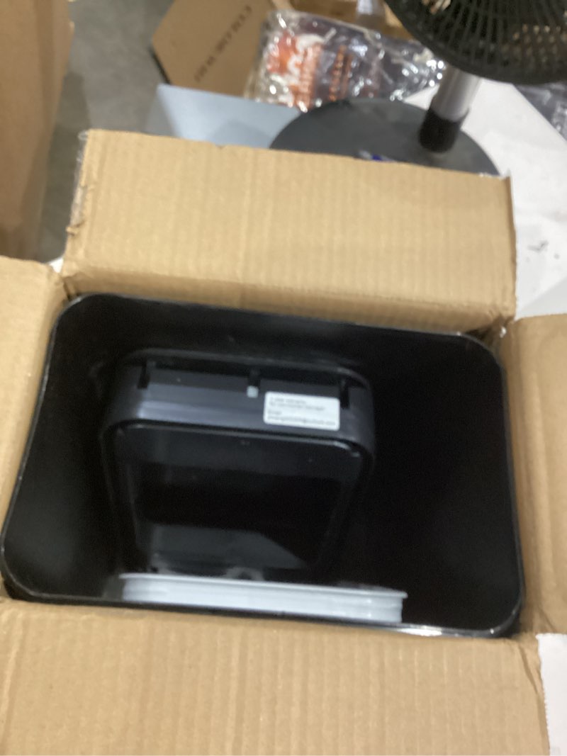 Condition photo showing As Is for Yatmung Touchless Bathroom Trash Can - 2.5 Gallon Smart Trash Can Sensor Motion - Skinny Trash Bin with Lid - Electric, Narrow, Plastic, Auto Open - Small Slim Automatic Garbage Can (Black) Black - A | 2.5 Gal 2.5 Gal