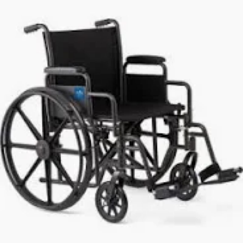 K1 Vinyl Wheelchair 18\" Swing Back Desk-length Armrest Elevating Legrest REF K1186V22E Contents: 1 Each per Case