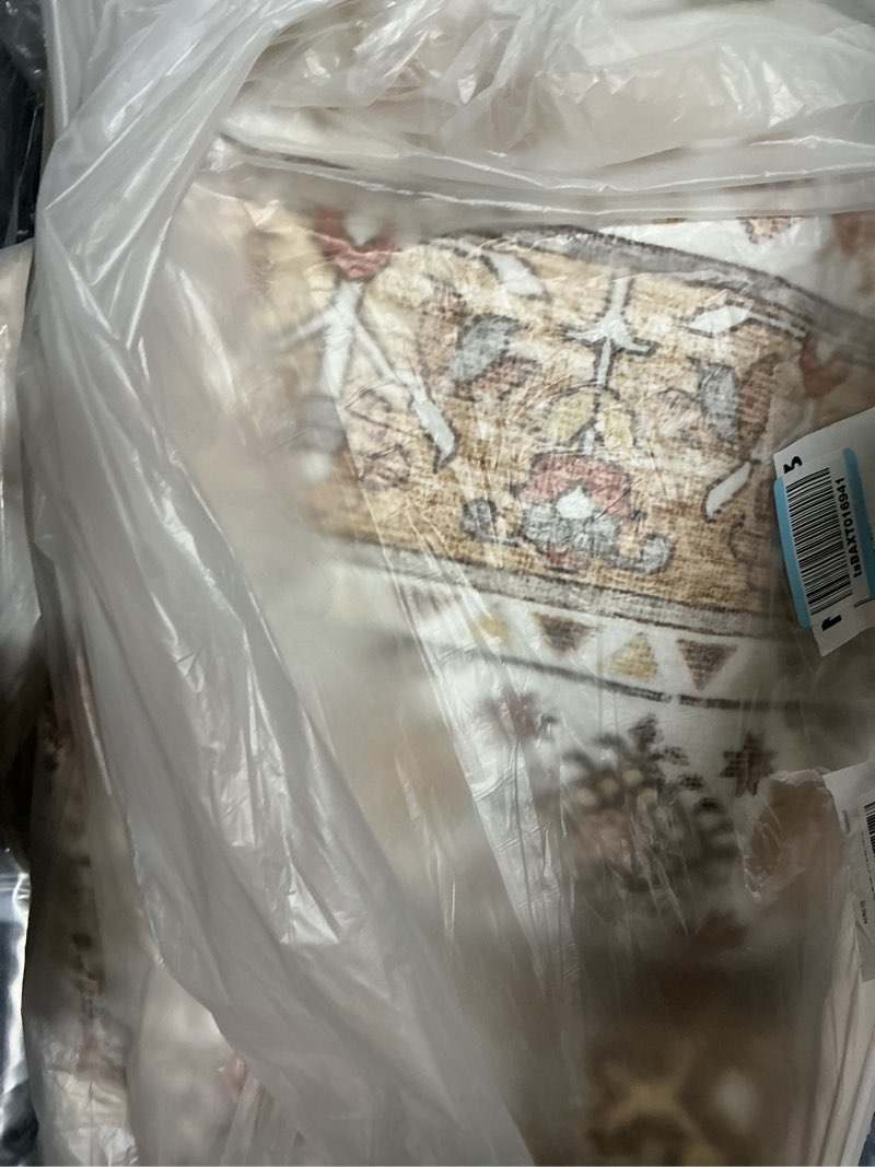 Condition photo showing Good Condition for (Similar to stock photo )Washable Rug 8x10 Area Rugs for Living Room - Stain Resistant Non-Slip Backing Rugs for Bedroom,Ultra-Thin Vintage Large Area Rug (Apricot/Blue, 8'x10')