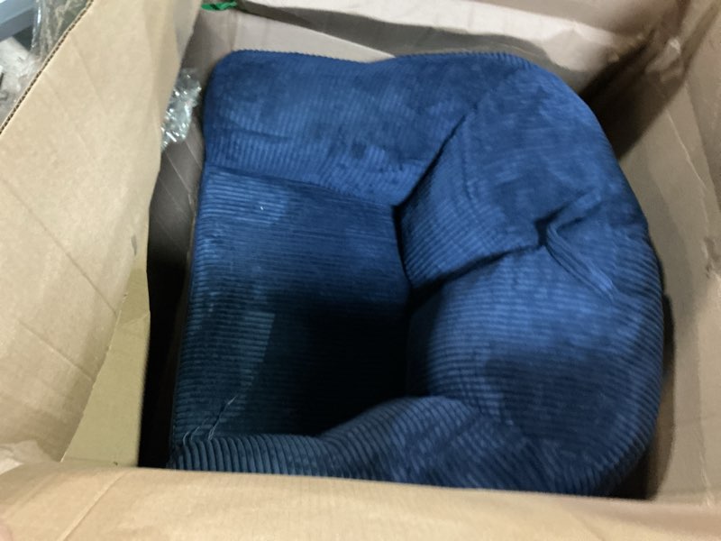 Condition photo showing Good Condition for (similar )canvas kids' bean bag chair blue - pillowfort™: upholstered, indoor, solid pattern, ages 3-9, max weight