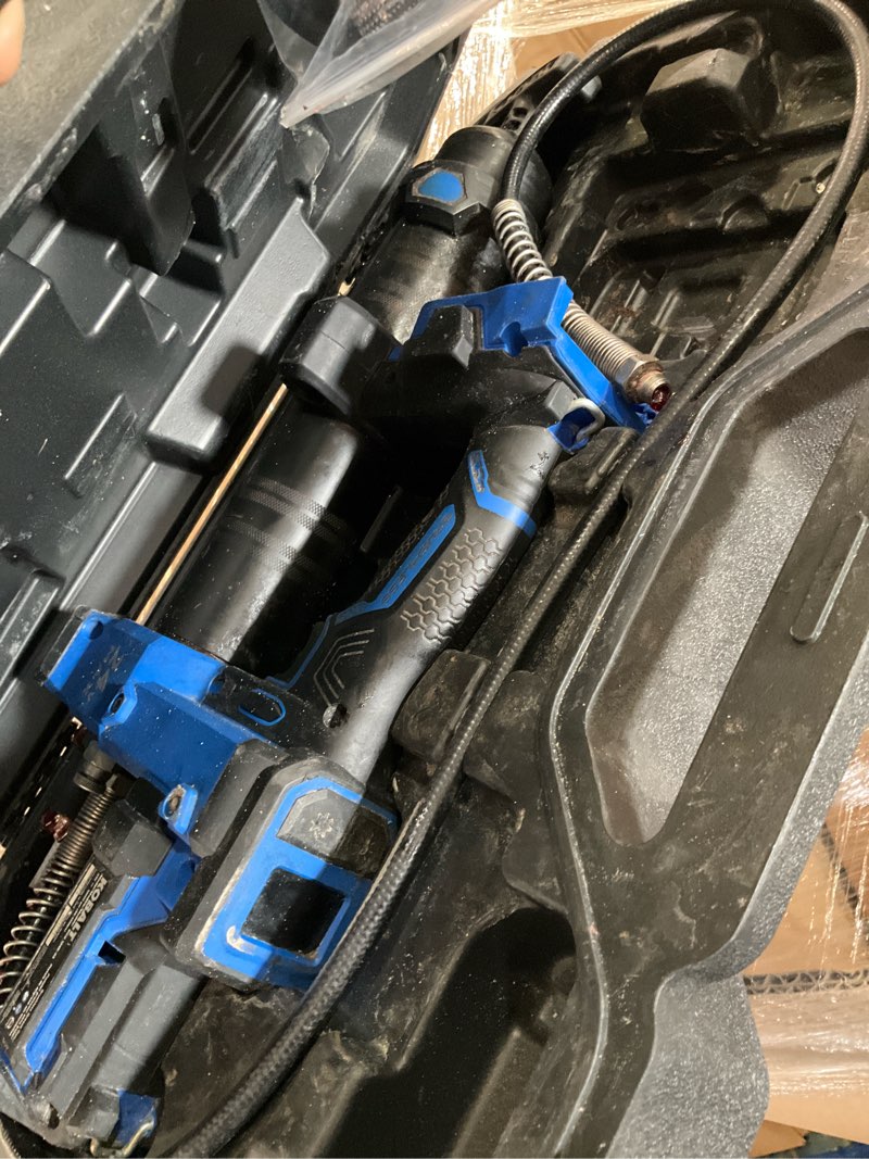Condition photo showing As Is for kobalt 24-volt grease gun