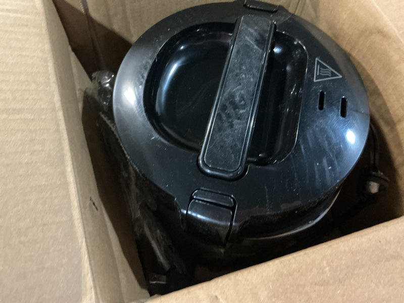 Condition photo showing As Is for Hamilton Beach Digital Programmable Rice Cooker & Food Steamer, with Slow Hard-Boiled Egg Functions, Egg/Steam Tray, Small & Compact, 6 Cups Cooked (3 Uncooked), Stainless Steel (37524) Stainless Steel 6 Cups Cooked (3 Uncooked)