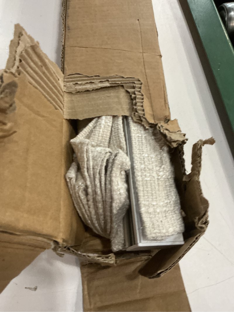 Condition photo showing As Is for madison park cordless roman shades, total blackout window blind privacy window shades, thermal insulated cordless window treatment for bedroom, living room, quincy, single panel 31" w x 64" h linen 31"w x 64"h total blackout - linen slub