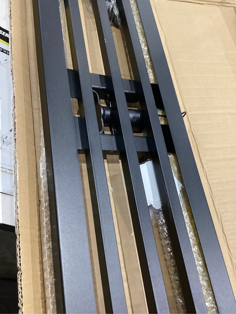 Condition photo showing Good Condition for fly hawk lawn leveling rake | levelawn tool | level soil or dirt ground surfaces easily | 18â€? x 10â€? ground plate | rakes for lawns heavy duty 72â€? extra long handle | extracted iron metal black