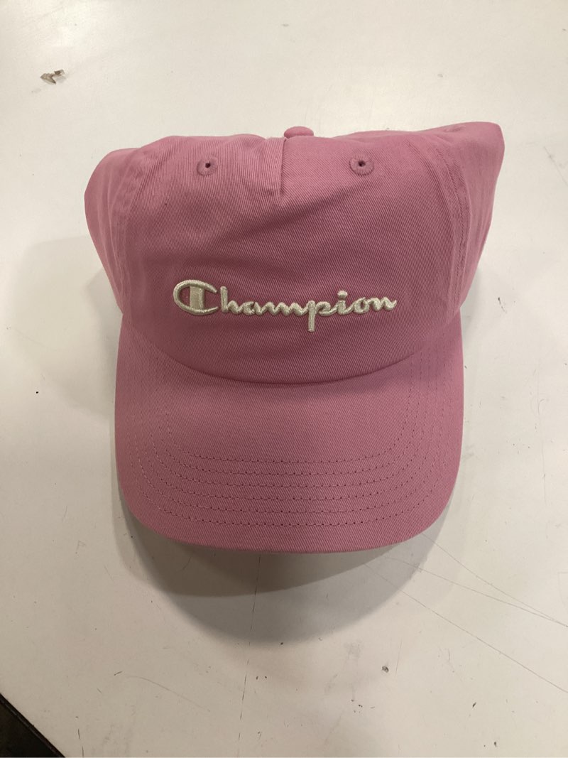 Condition photo showing New/Like New for champion adult script twill baseball hat - cosmic pink