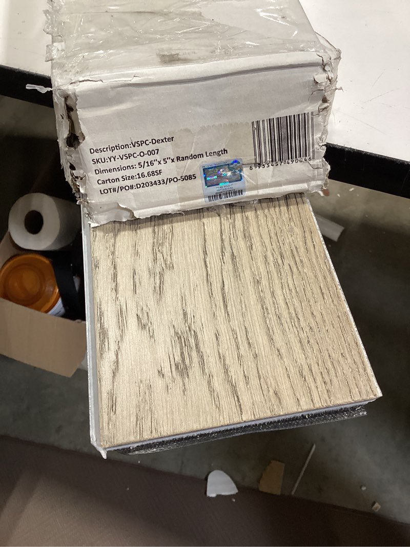 Condition photo showing Good Condition for similar to art3d 48\" x 7.2\" spc click-lock floating floor tiles (24 sq. ft), 10-pack luxury wood look flooring for indoor use, waterproof & fire-resistant, warm brown 48\" x 7.2\" warm brown 10