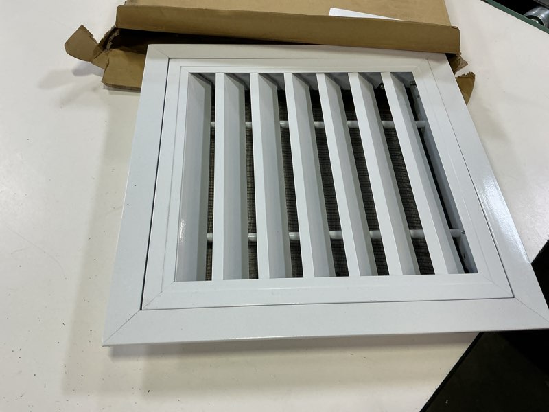 Condition photo showing Good Condition for 14 x 14 inch access panel for drywall, access panel with vent, plumbing access panel with magnetic opening and closing, wall access panel for drywall, ceiling, plumbing, electrical and attic white 14"×14"