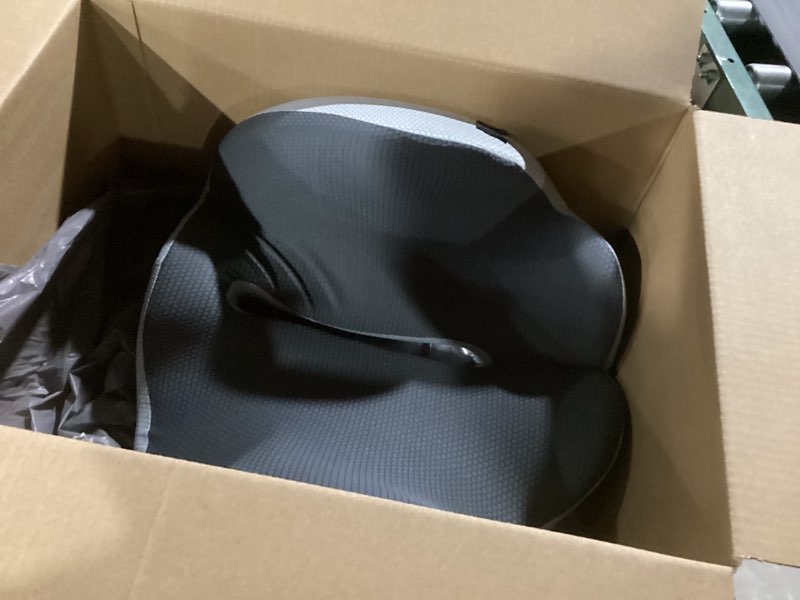 Condition photo showing As Is for x-large seat cushion for truck driver, upgraded cushion for back support and pain relief, memory foam with non-slip washable cover, relieves long-term truck sitting and pain