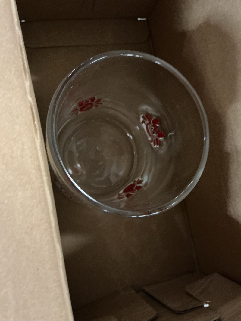 Condition photo showing As Is for silifine 2 pcs crab icon juice glasses - 14oz red crab stemless wine drinking coffee glass cup for home party supplies & gift 2 crab