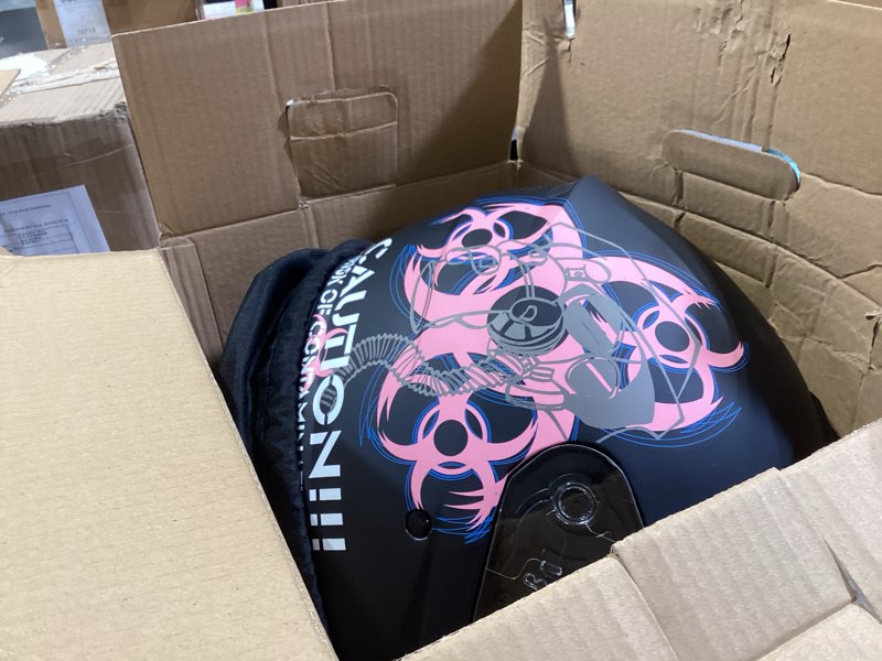 Condition photo showing Good Condition for triangle full face motorcycle helmet dual visor helmets for adult men and women with smoked sunshield dot approved medium pink