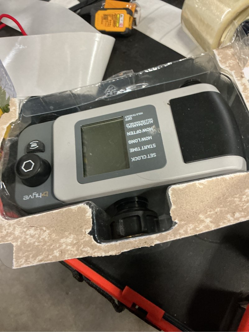 Condition photo showing As Is for b-hyve xd bluetooth 4-outlet hose watering timer sprinkler timer