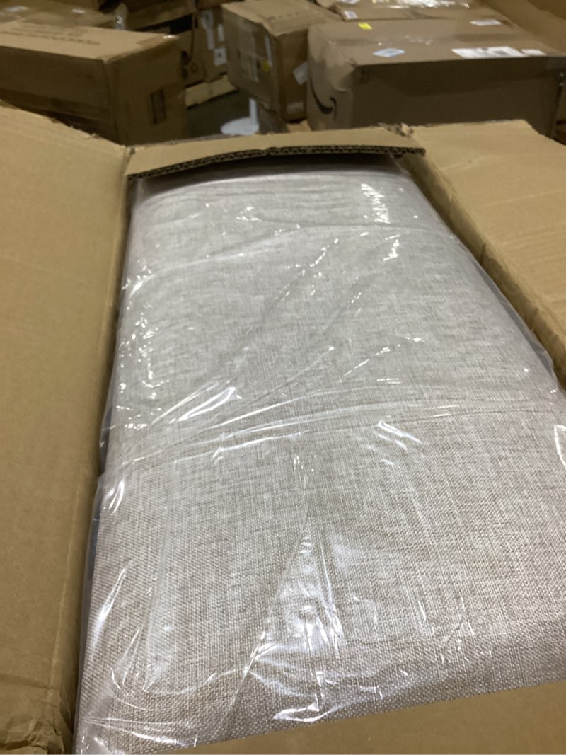 Condition photo showing As Is for peel and stick upholstered wall mounted headboard queen size, 9 panels tufted fabric headboard,wall mounted headboards, interior wall panels for bedroom, 10"x24" beige beige queen