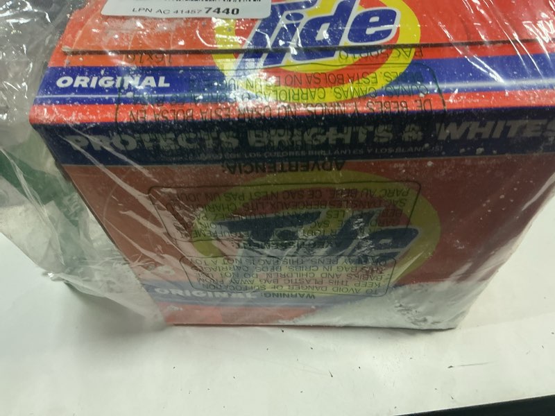 Condition photo showing As Is for tide powder laundry detergent, original scent, 75 loads, 85 oz