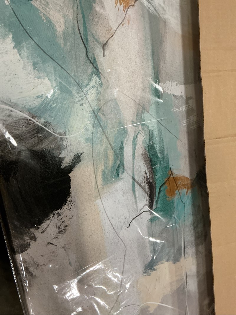 Condition photo showing New/Like New for souguan canvas wall art for living room abstract pictures green wall decor home decor teal print arts for office 24"x48" 48"l x 24"w green