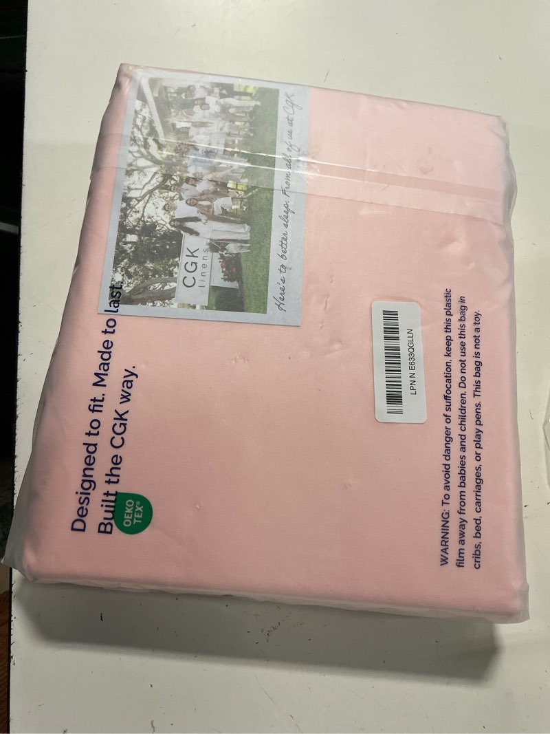 Condition photo showing New/Like New for queen size 4 piece sheet set - comfy breathable & cooling sheets - hotel luxury bed sheets for women and men - deep pockets, easy-fit, soft and wrinkle free sheets - baby pink oeko-tex bed sheet set 31 - baby pink queen