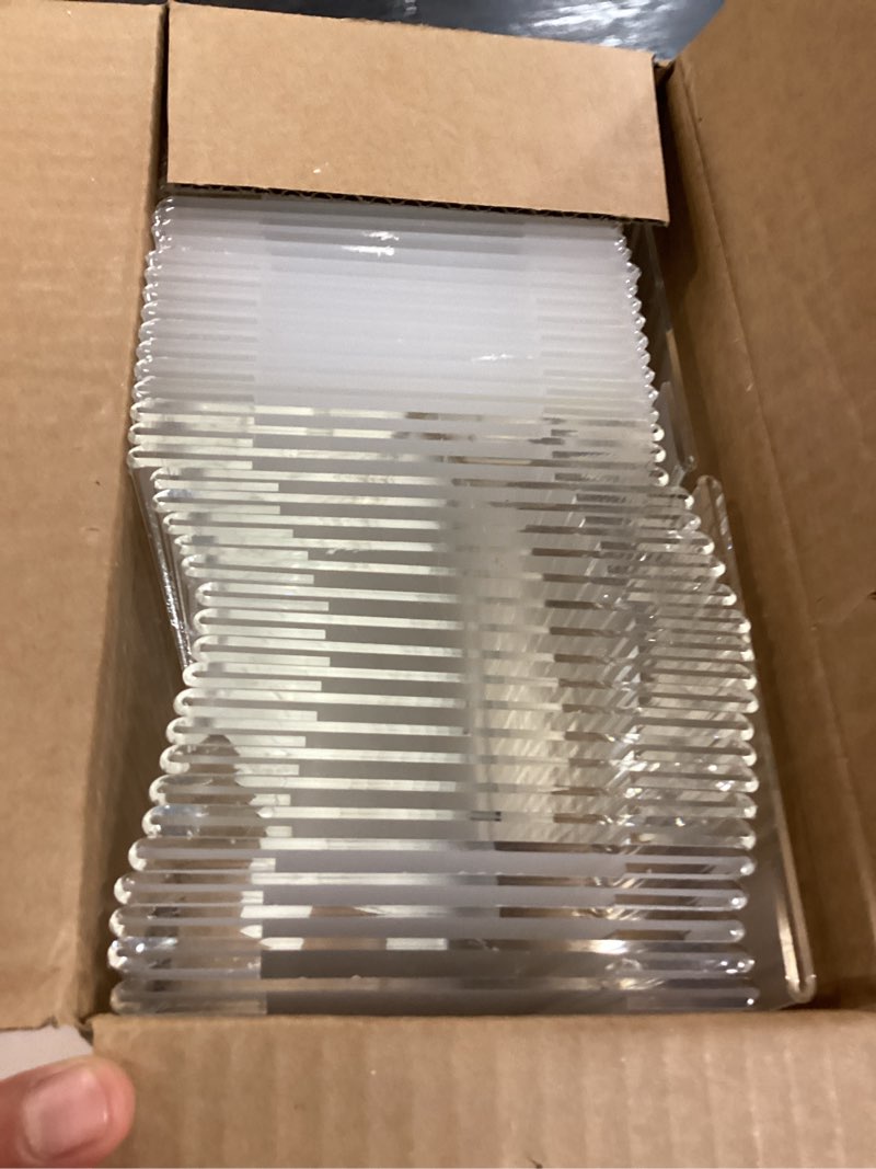 Condition photo showing New/Like New for 24 pack acrylic wall mounted sign holder vertical plastic clear frames no drilling wall mounted sign holder with adhesive tape(horizontal style, 4 x 6 inch) remove film before use
